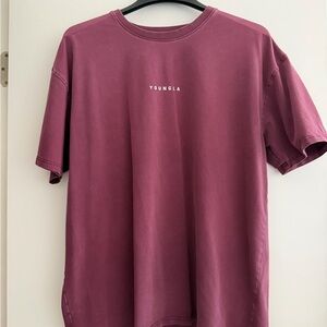 YoungLA #401 Men's Crewneck T-Shirt in Burgundy